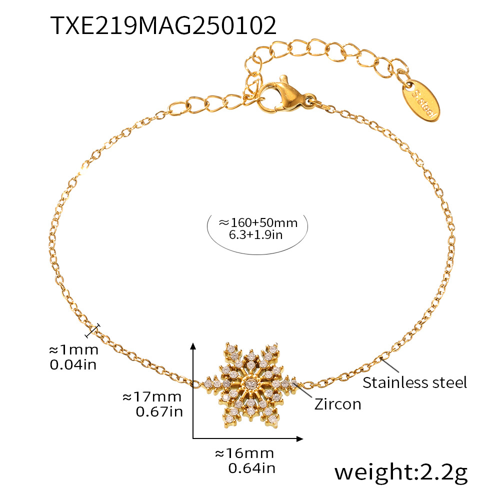 Txe219-gold snowflake zircon bracelet