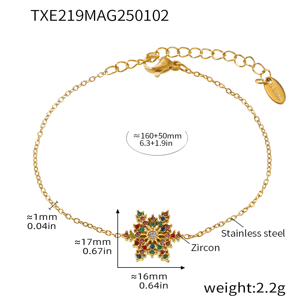 Txe219-gold mixed color zircon bracelet