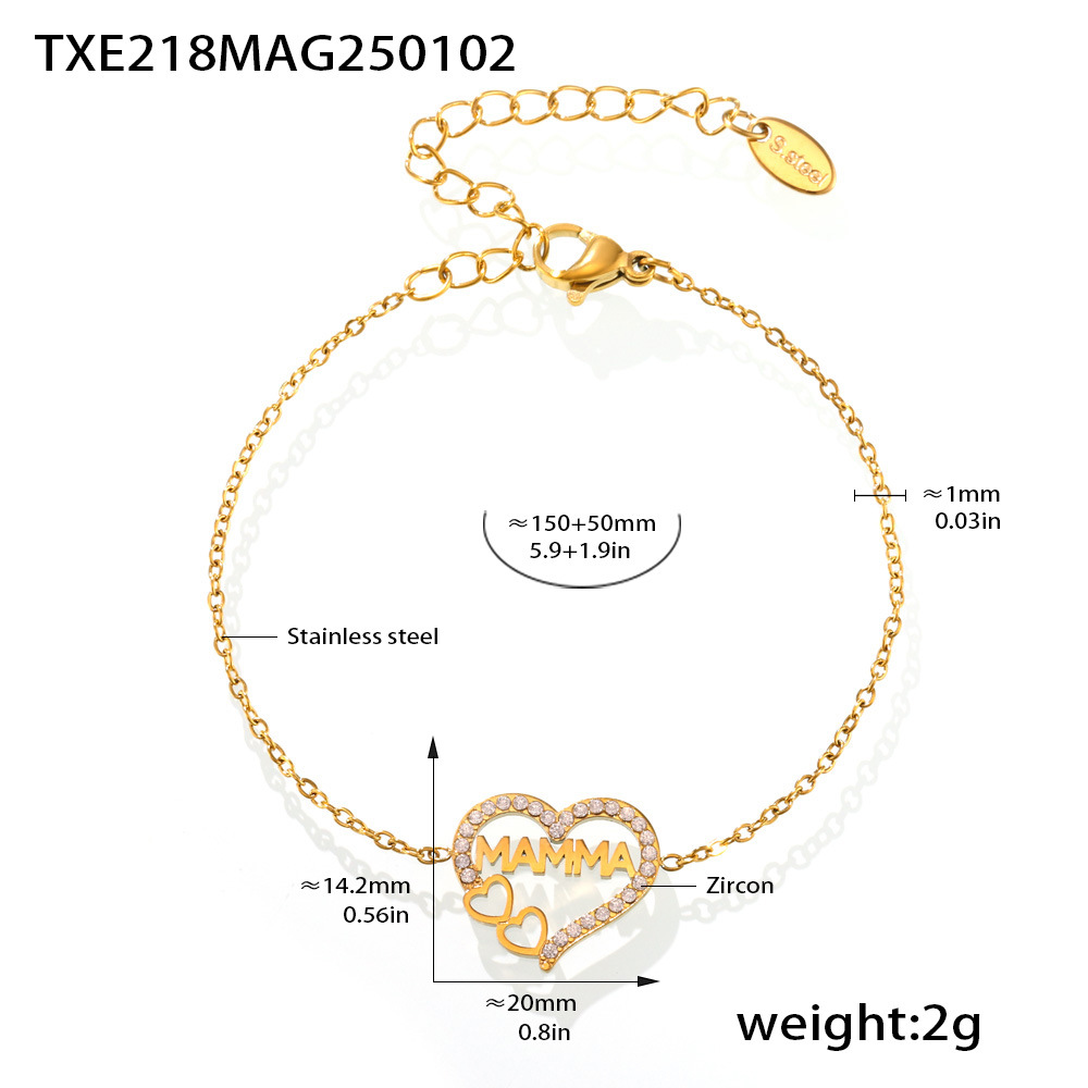 Txe218-golden love zircon bracelet