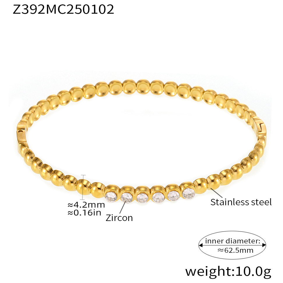 Z392-gold zircon bracelet