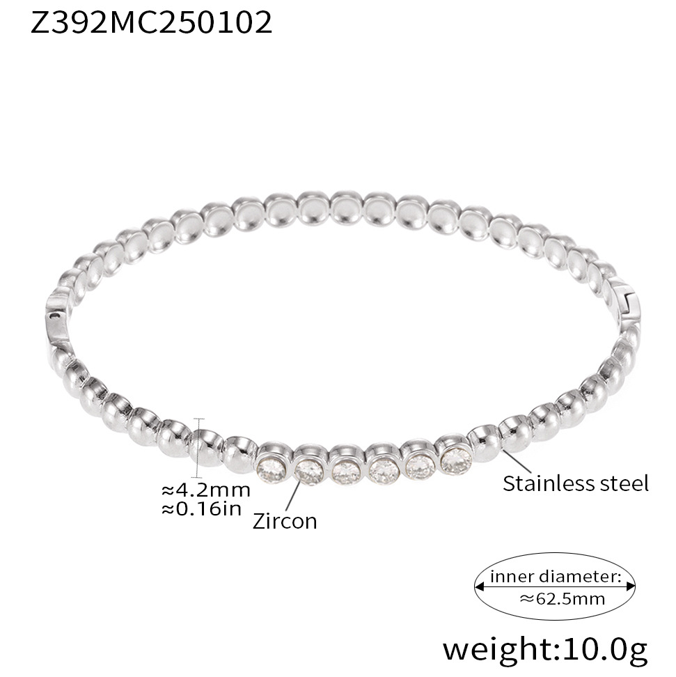 Z392-steel color zircon bracelet