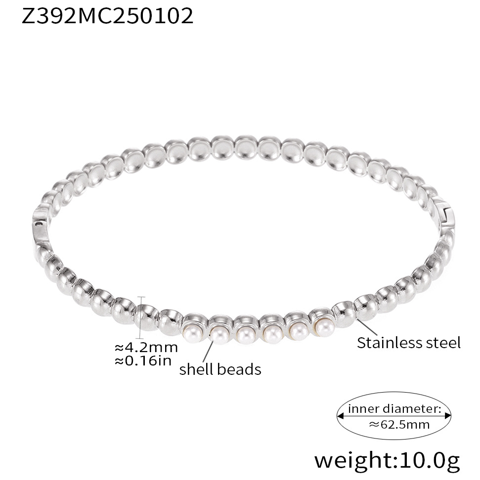 Z392-steel color pearl bracelet