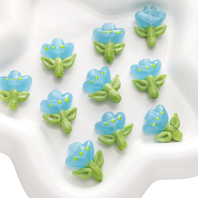 Light blue flower 18x22mm 1 piece/pack