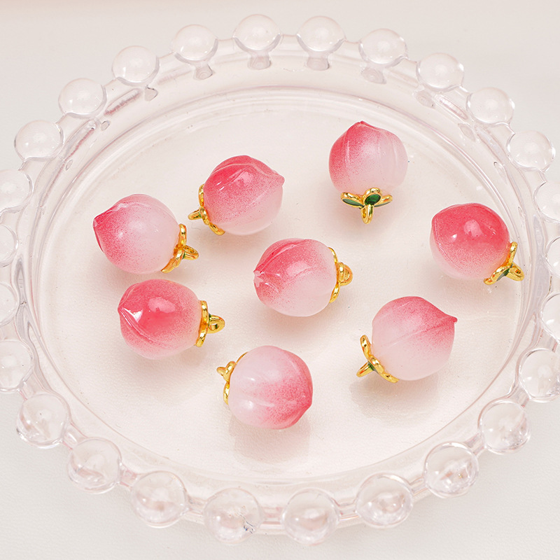 Peach about 13x17mm pink 2 pcs/pack