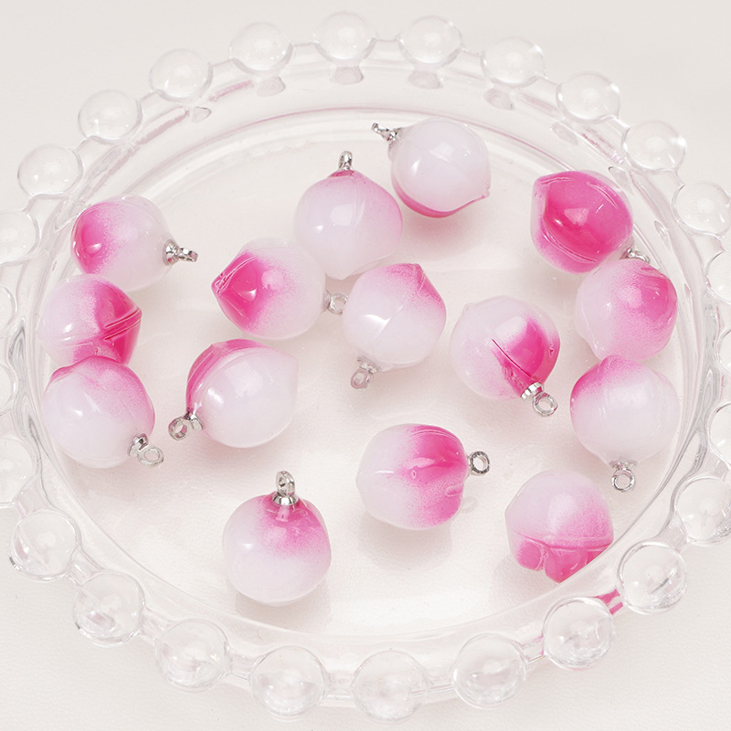 Peach about 13x17mm pink + white k sheep eye 2 pcs/pack