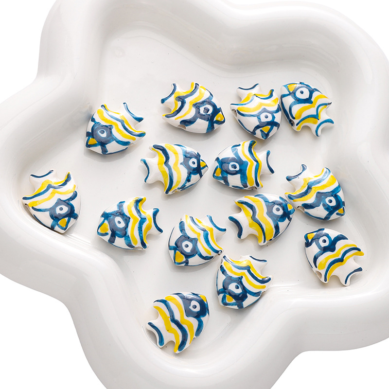 White, yellow and blue 21x17mm 1 piece/pack