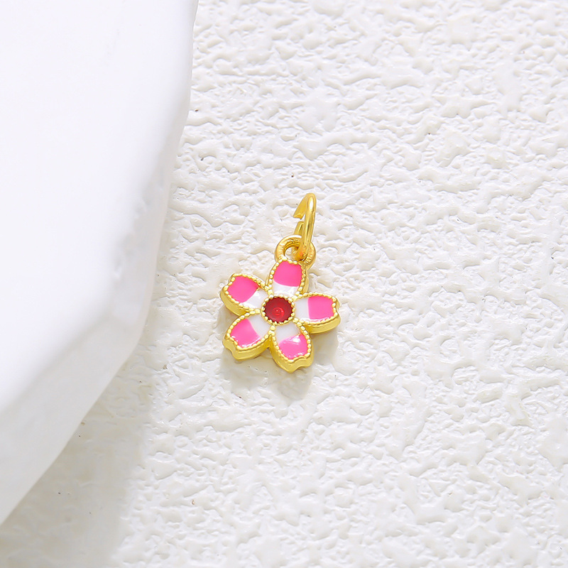 Colorful pink flower pendant