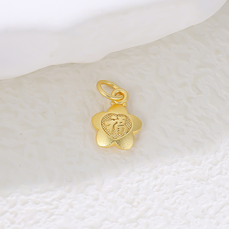 Fu character flower pendant