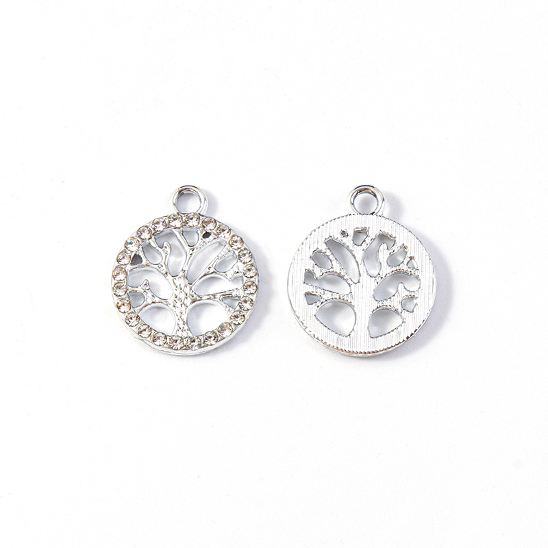 5# rhinestone life tree white k