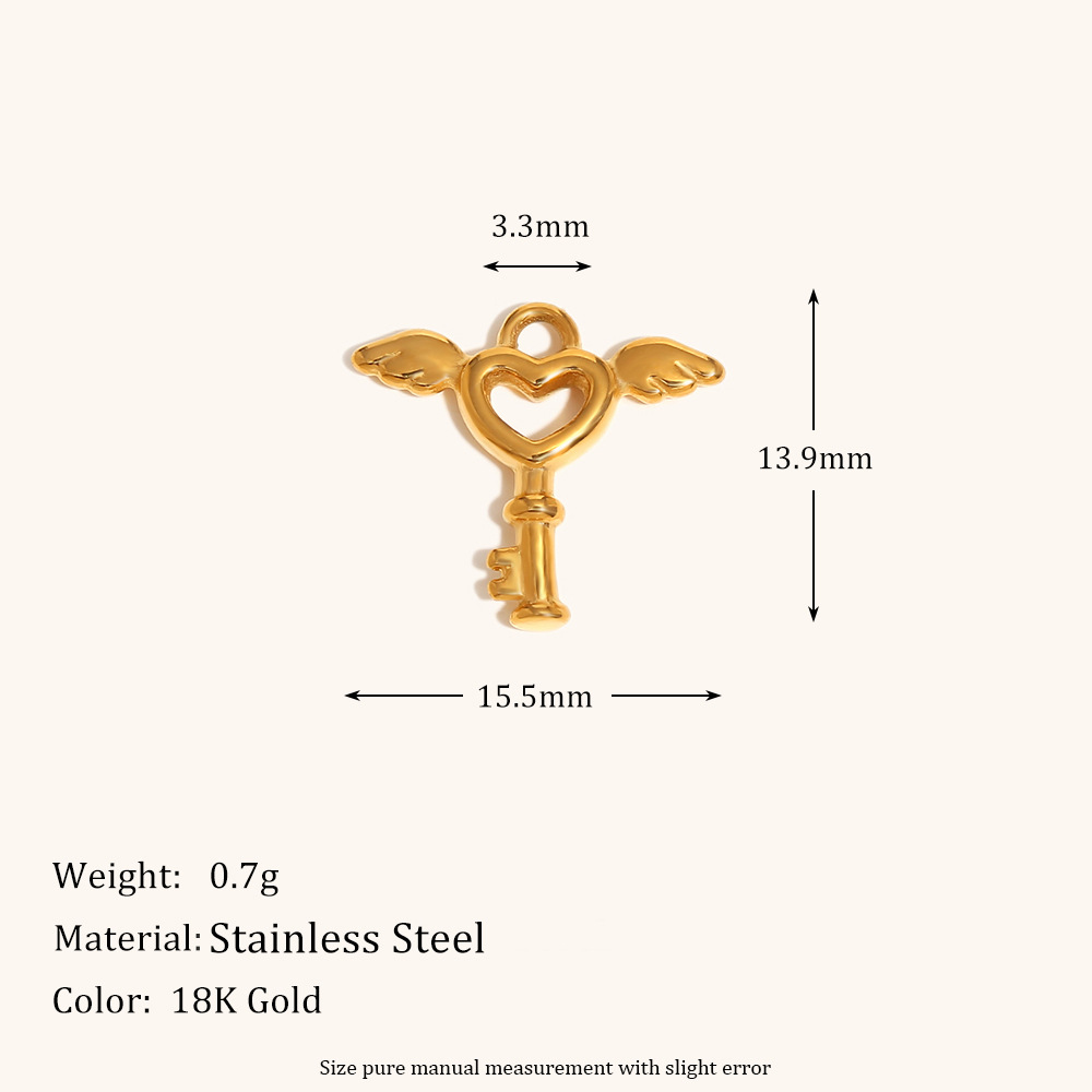 Angel key pendant-gold