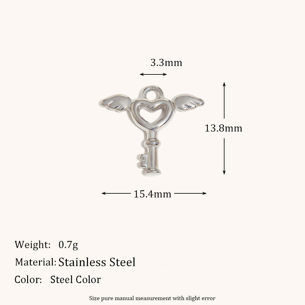 Angel key pendant-steel color