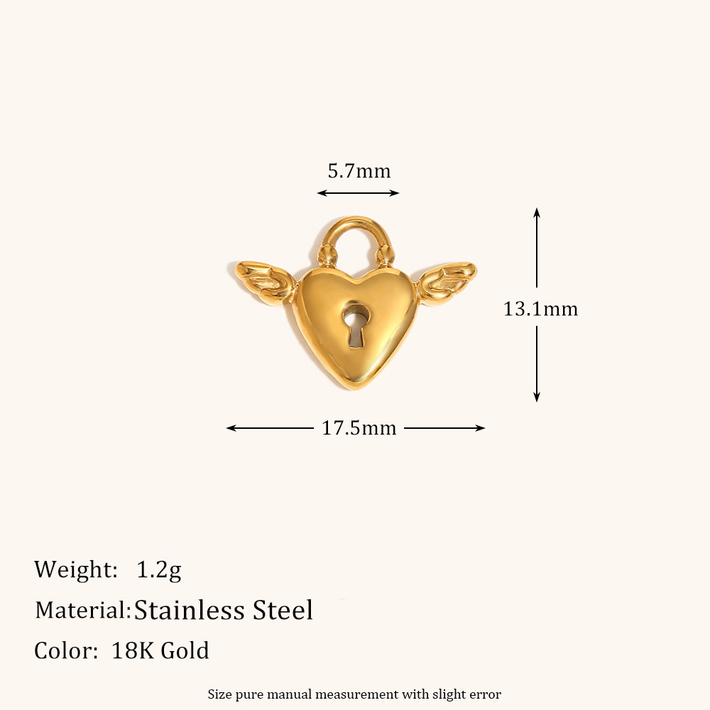 Angel love lock pendant-gold