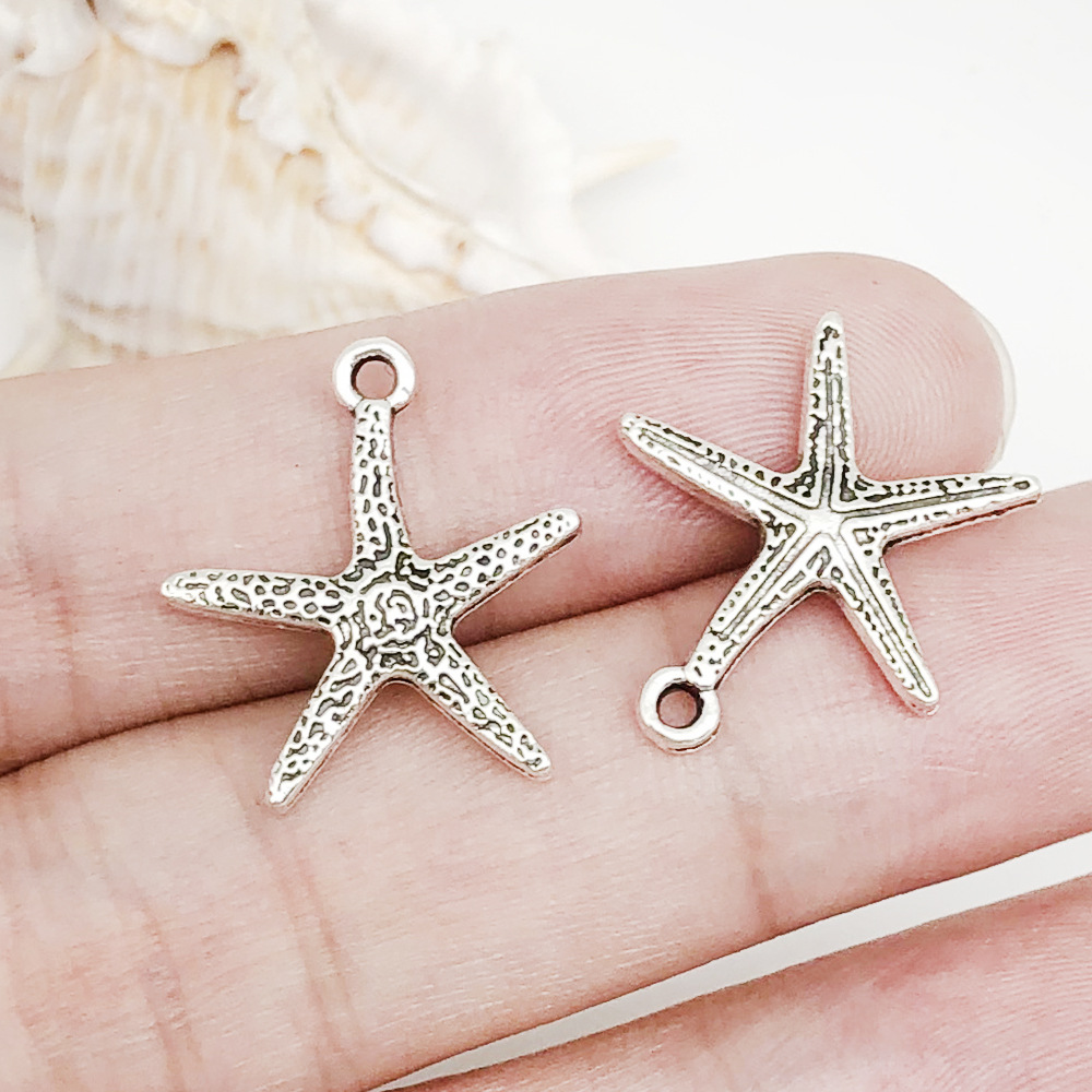 1 antique silver ocean starfish 19x20mm-9044-1.3g