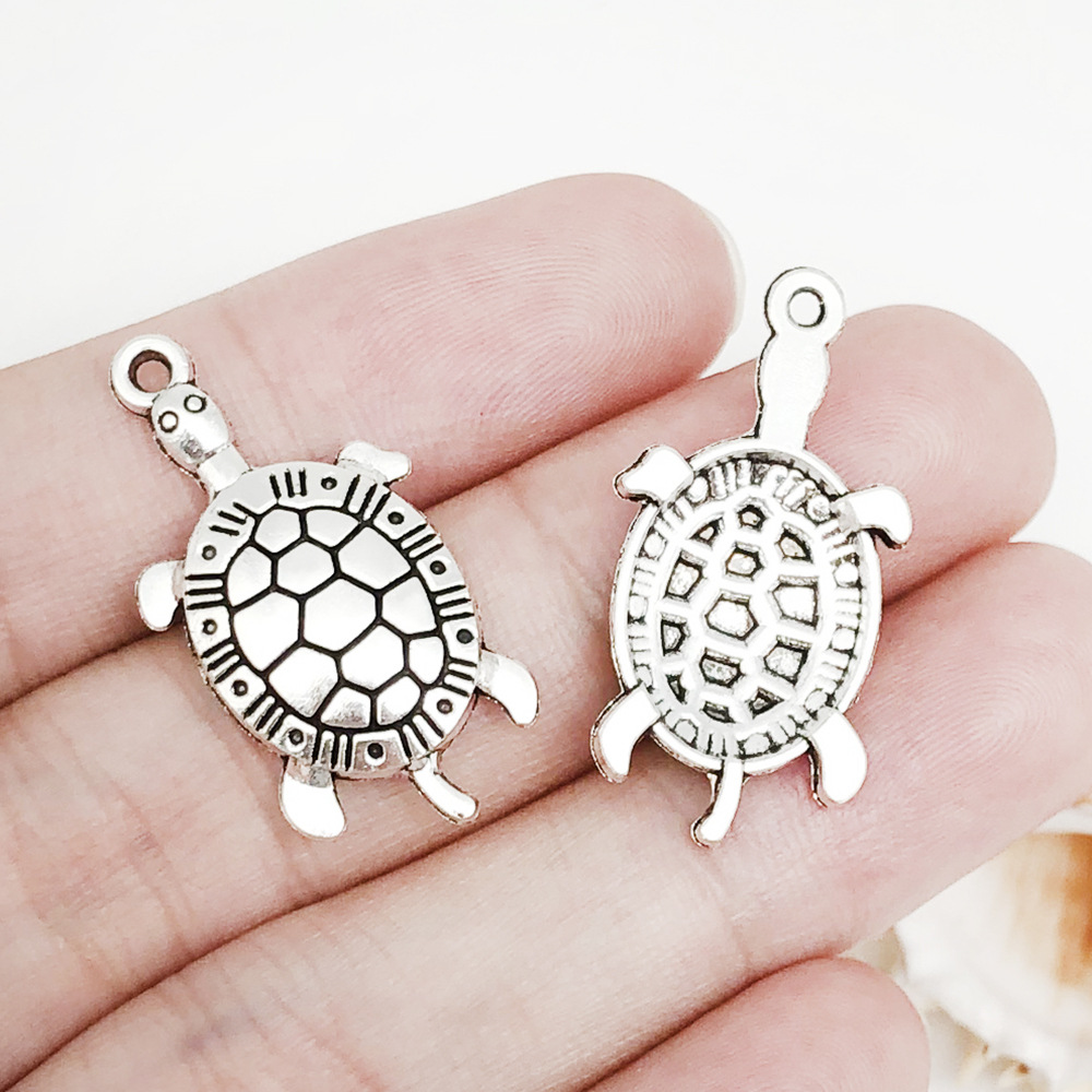 1 antique silver turtle 15.5x30mm-18808-2.07g