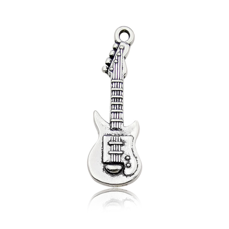 1 antique silver guitar 10x30mm-10789/1.3g