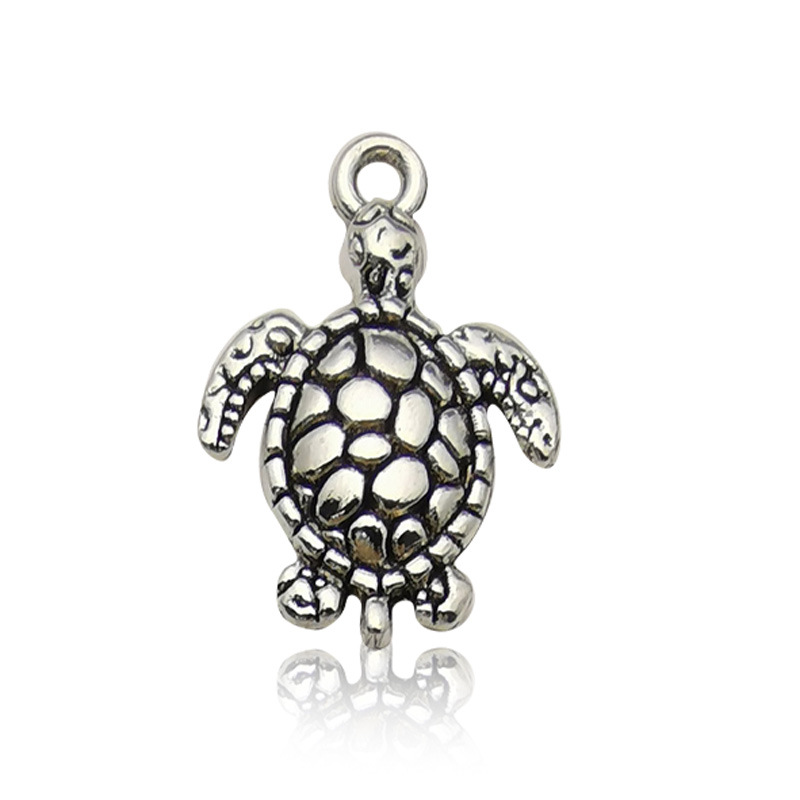 1 antique silver turtle 14x20mm-11264/1.4g