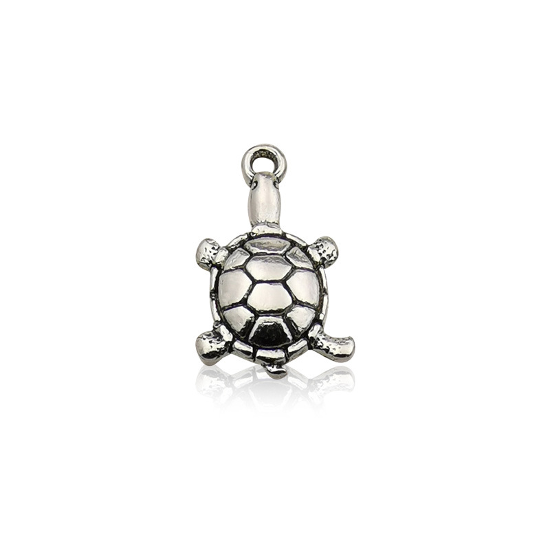 1 antique silver turtle 9x20mm-17313/1.3g