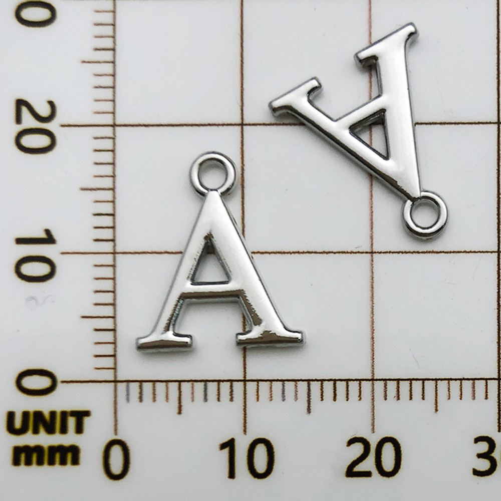 1 white k rack plated letter a-13x16mm-0.8g