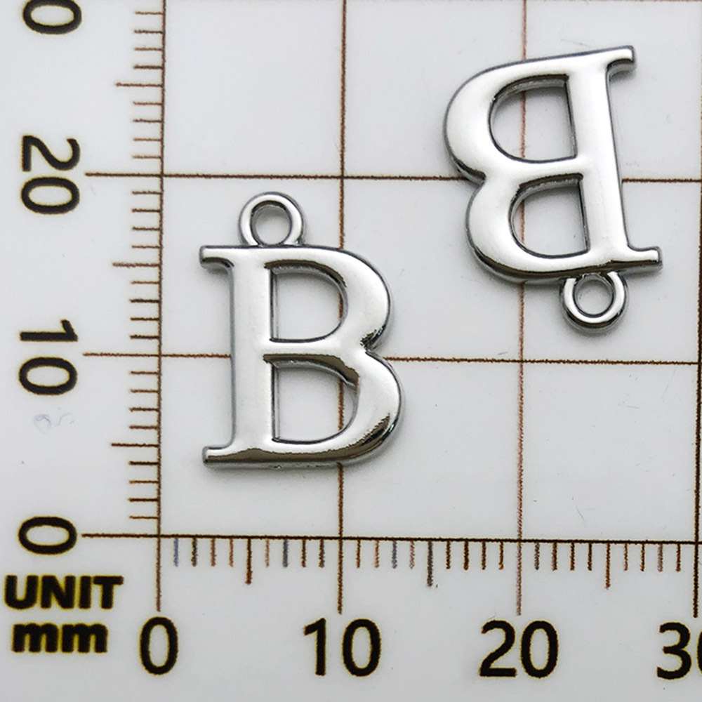 1 white k rack plated letter b-11x16mm-1g