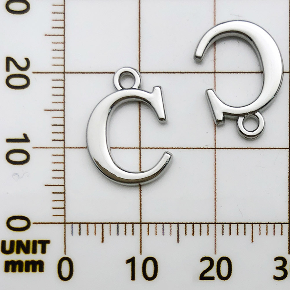 1 white k rack plated letter c-11x16mm-0.8g