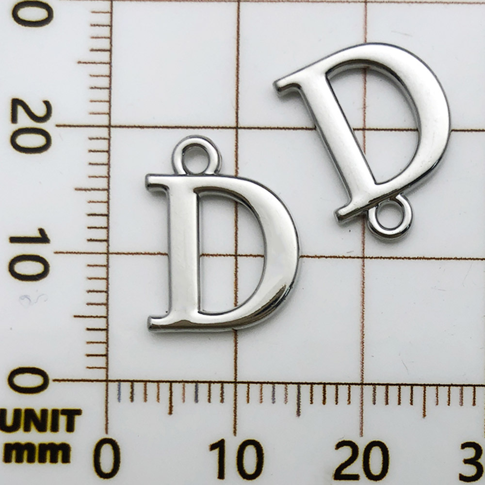 1 white k rack plated letter d-12x15mm-0.9g