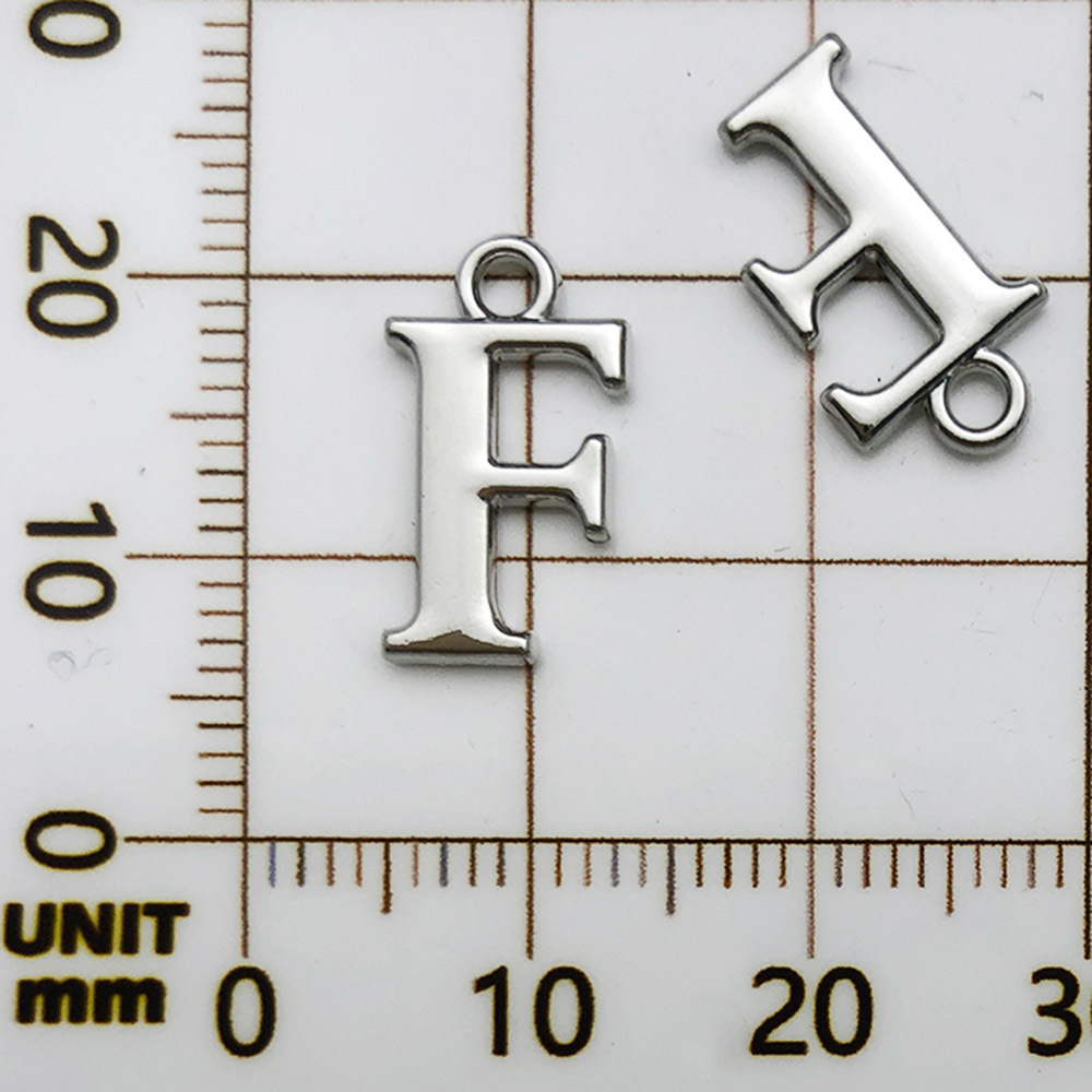 1 white k rack plated letter f-9x15mm-0.7g