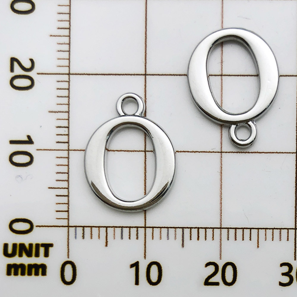 1 white k rack plated letter o-12x16mm-0.9g