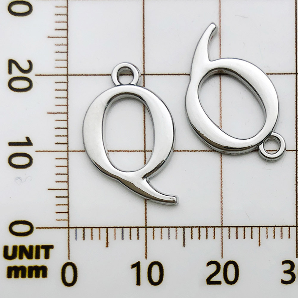 1 white k rack plated letter q-12x20mm-0.9g