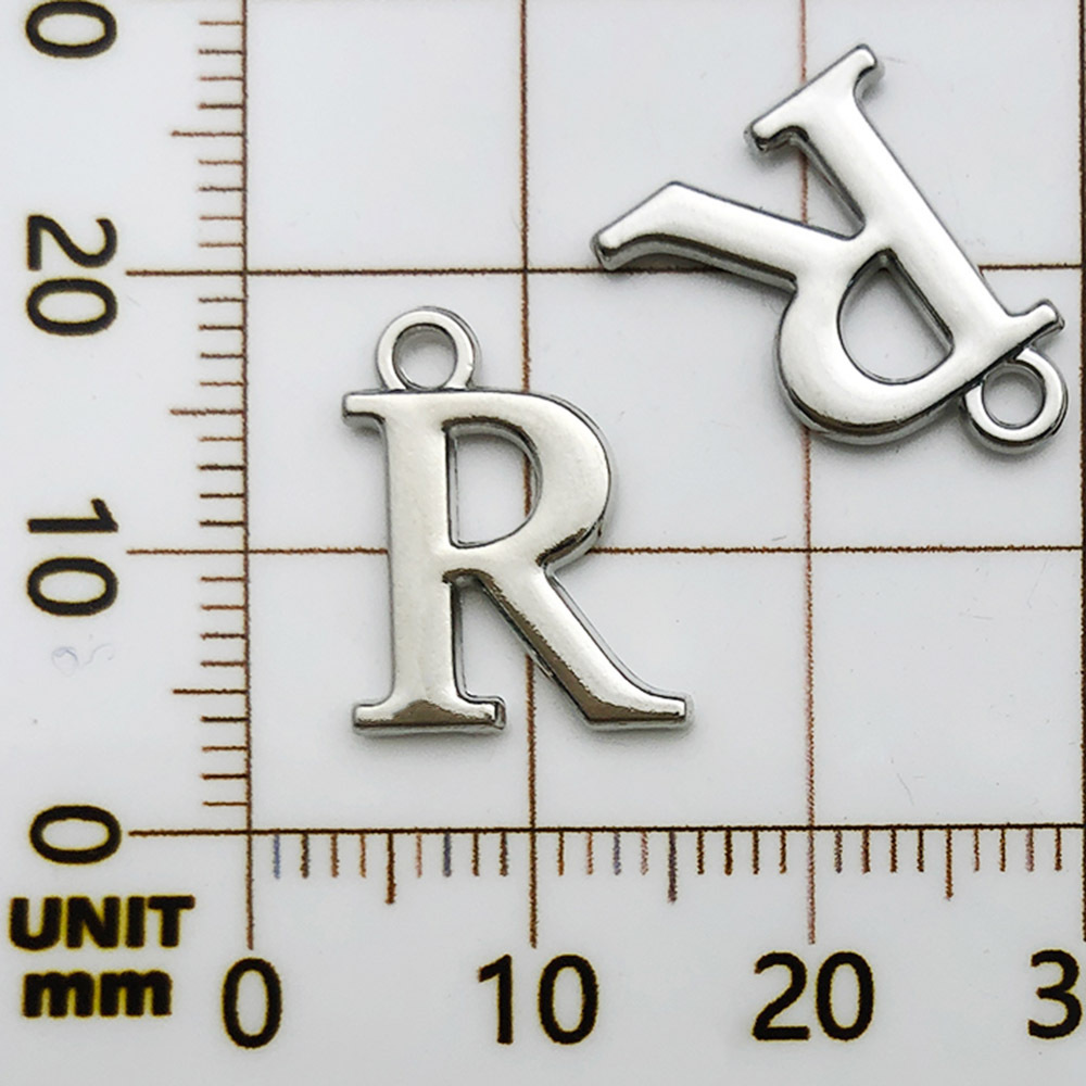 1 white k rack plated letter r-12x15mm-0.9g