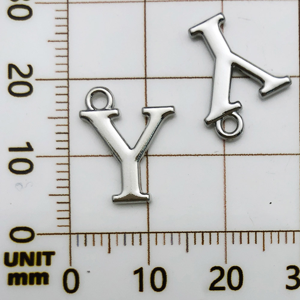 1 white k rack plated letter y-13x15mm-0.7g