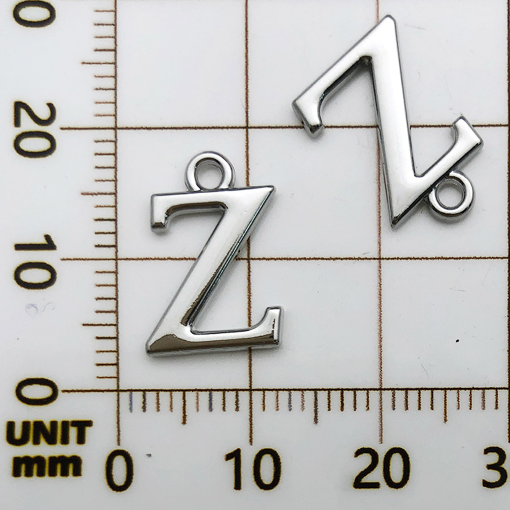 1 white k rack plated letter z-11x16mm-0.8g