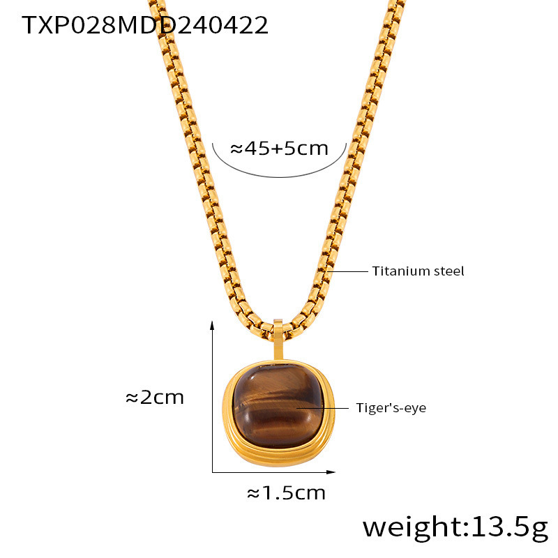 TXP028-Golden Tiger Eye Necklace