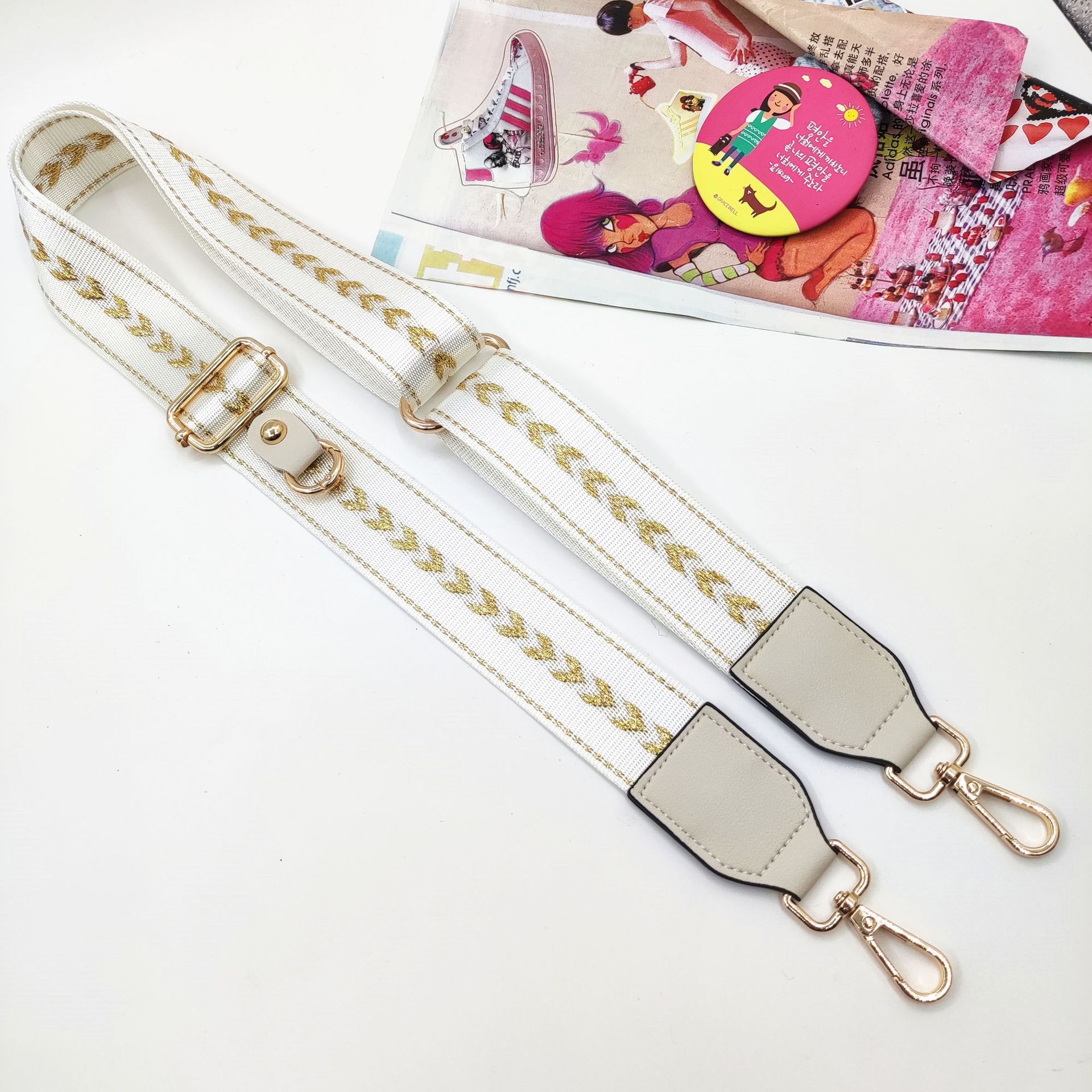 White gold arrow shoulder strap