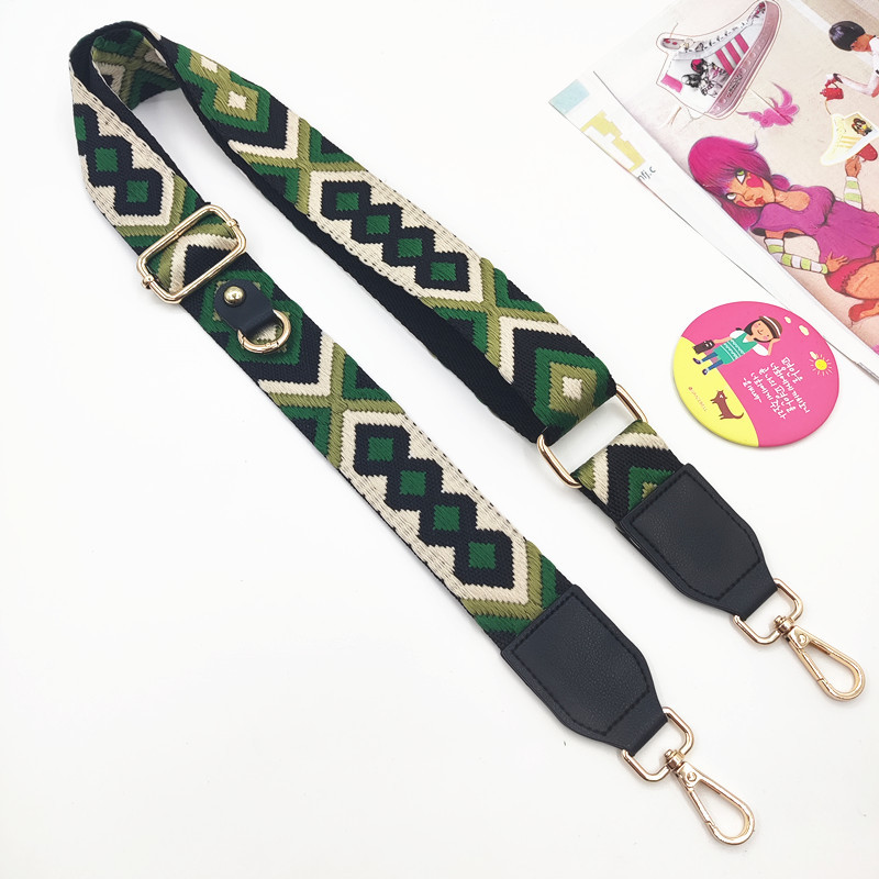 Green diamond shoulder strap