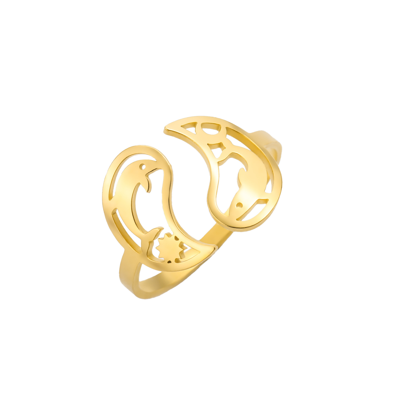 Whale open ring-gold