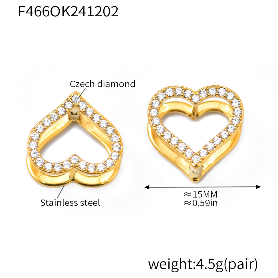 F466-golden love zircon earrings