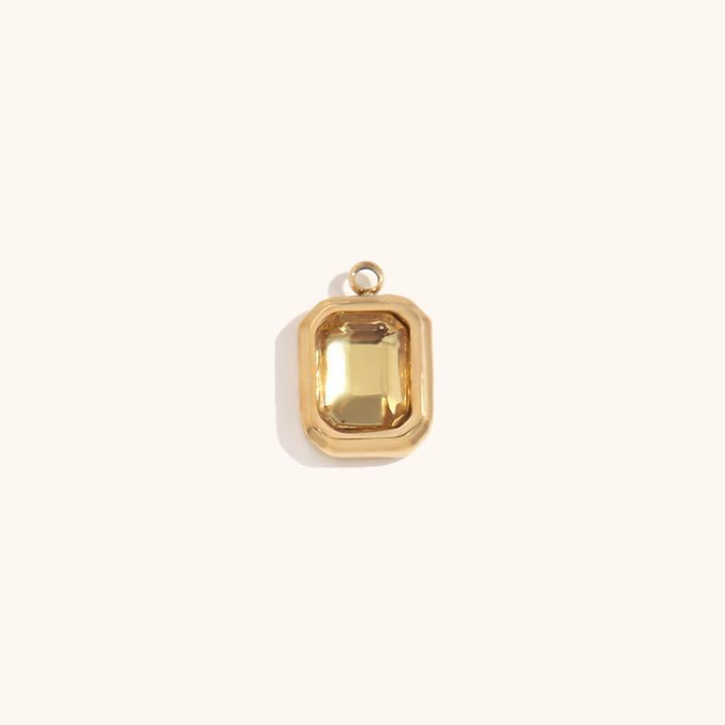 Square glass pendant November-gold-champagne drill