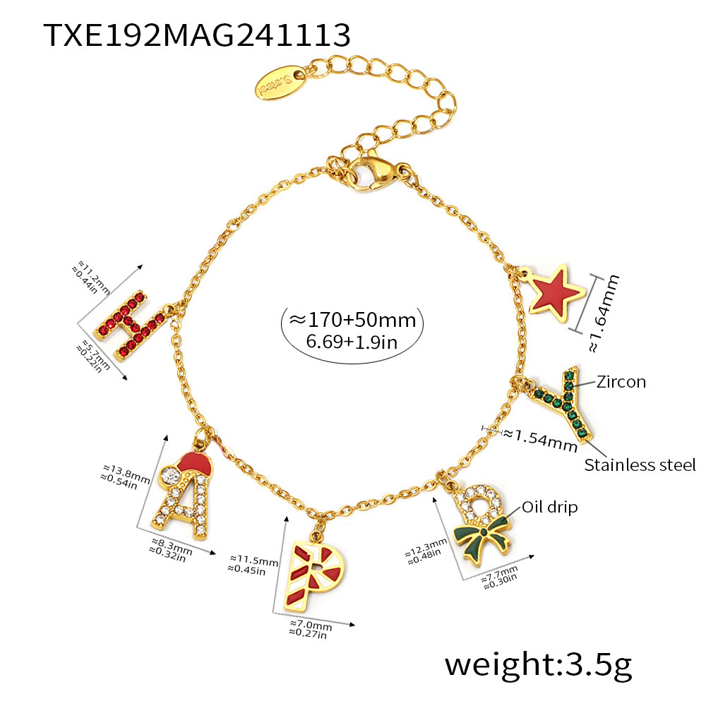 Txe192-christmas happy bracelet