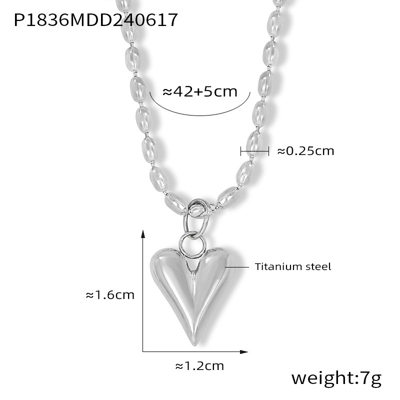 P1836-steel color necklace