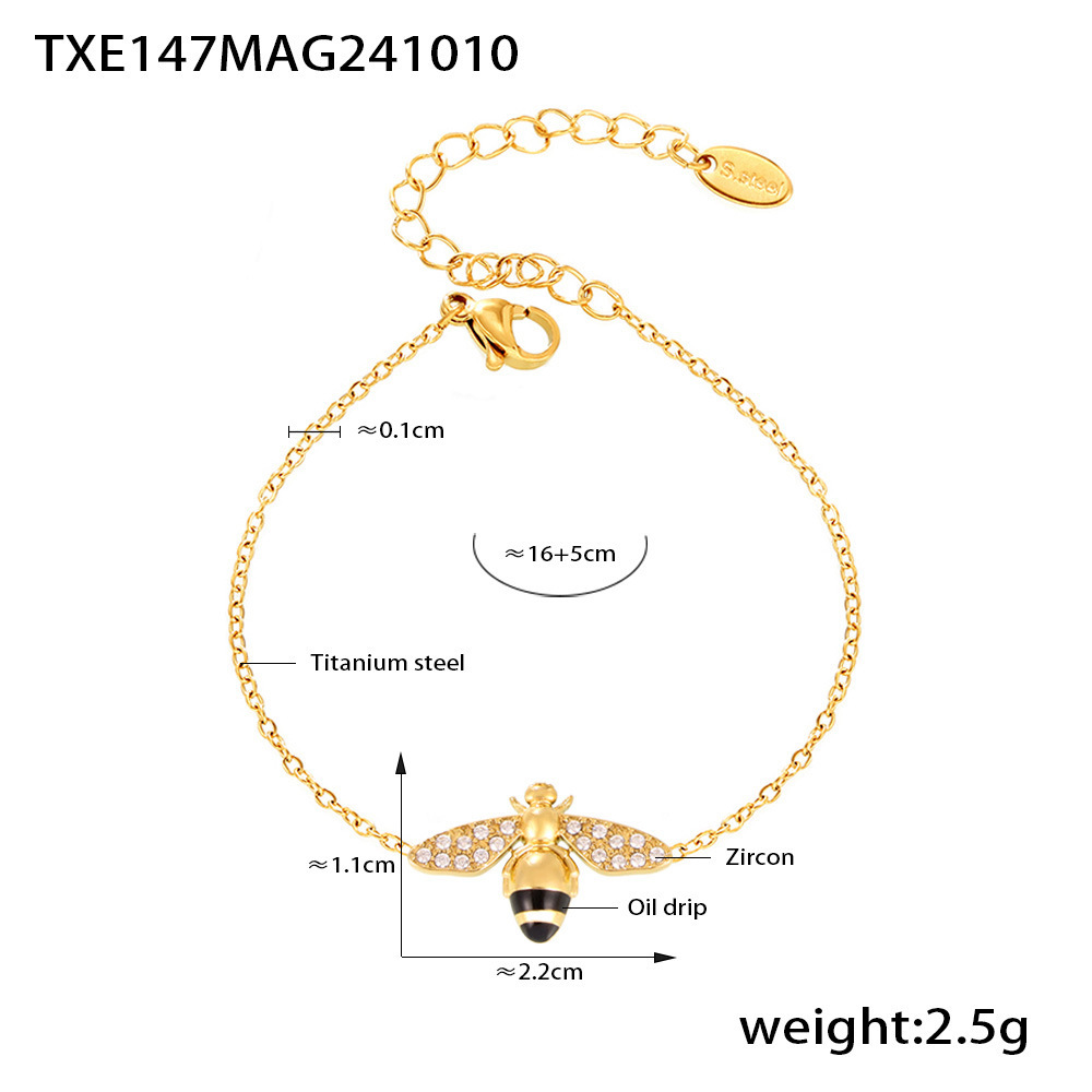 Txe147-golden bee bracelet