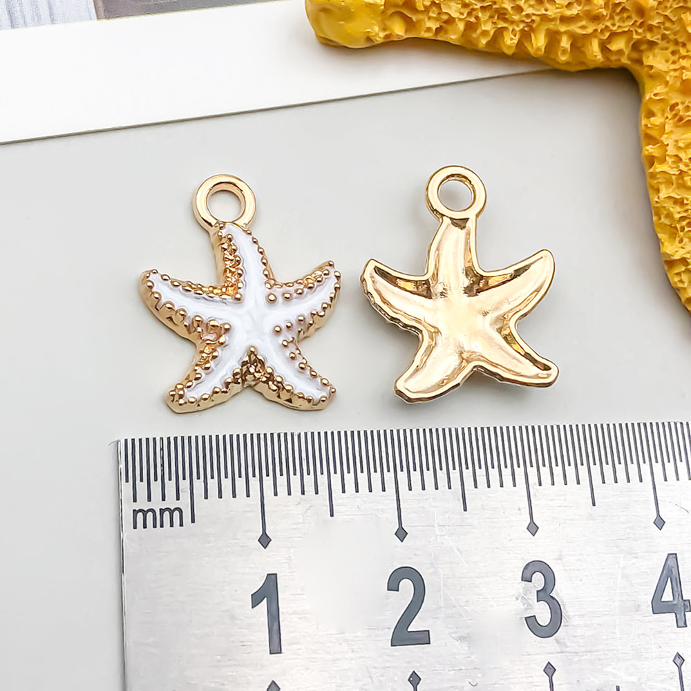 1 oil dripping white starfish 15*18mm-1.1g-8609