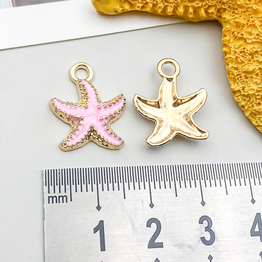 1 oil dripping pink starfish 15*18mm-1.1g-8612