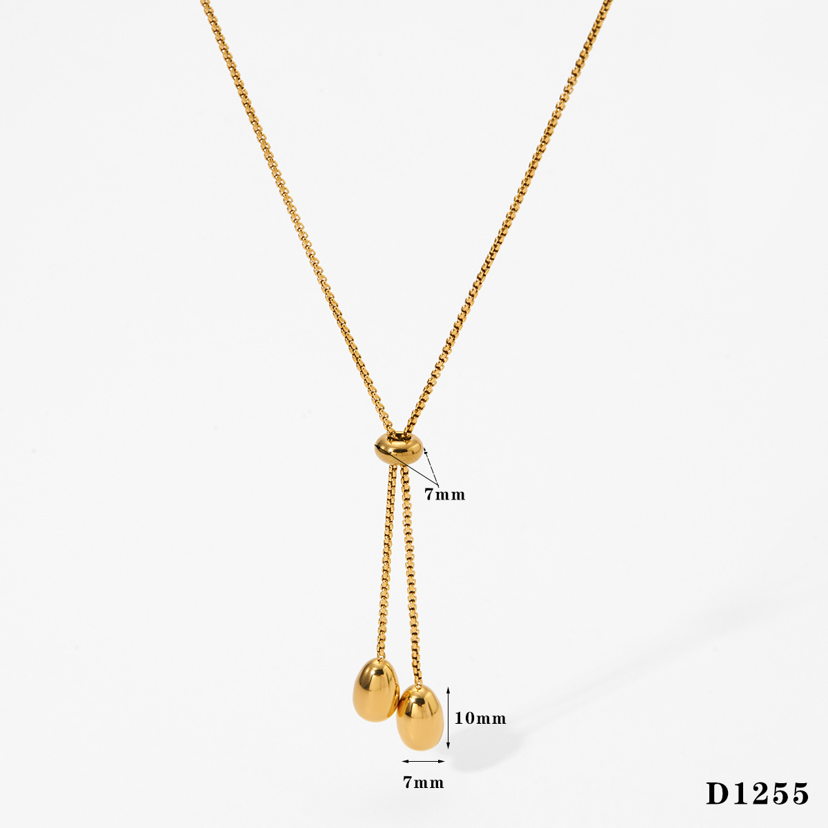 Gold water drop necklace d1255