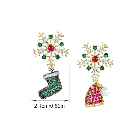 Christmas snowflake diamond earrings