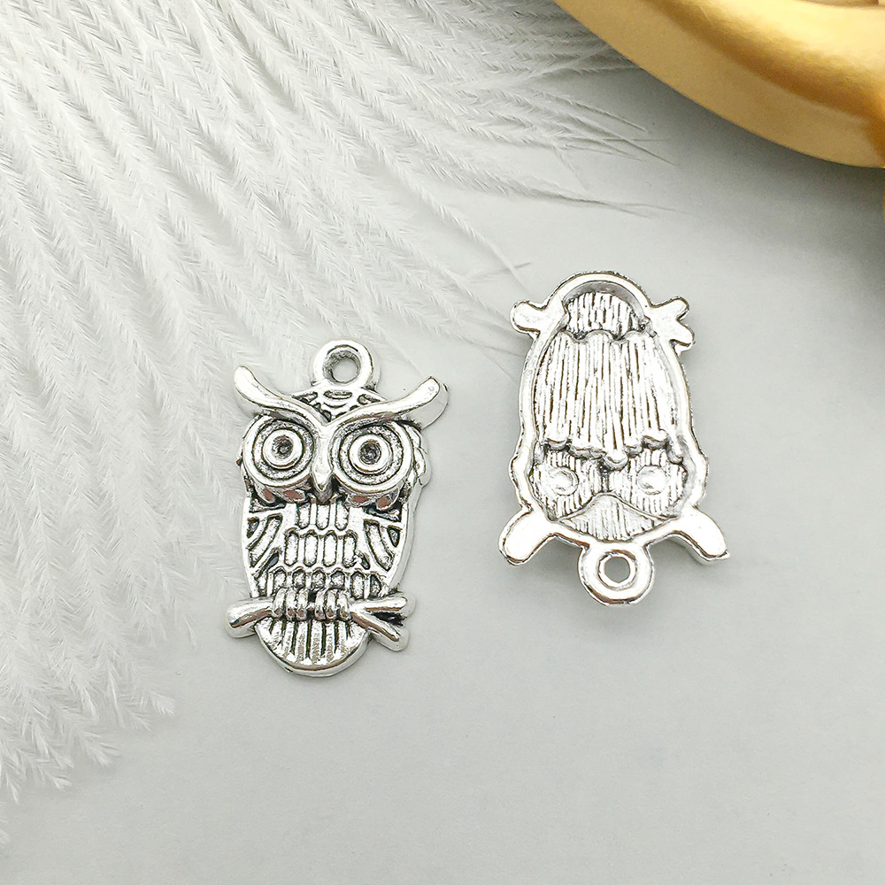 1 antique silver owl 13*23mm-2.1g-b326