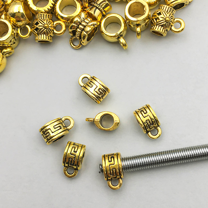 1 antique gold tee hanging head 10*5mm hole 4mm-0.5g-14025