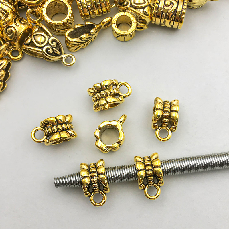 1 antique gold tee hanging head 6*10mm hole 4mm-0.5g-14332