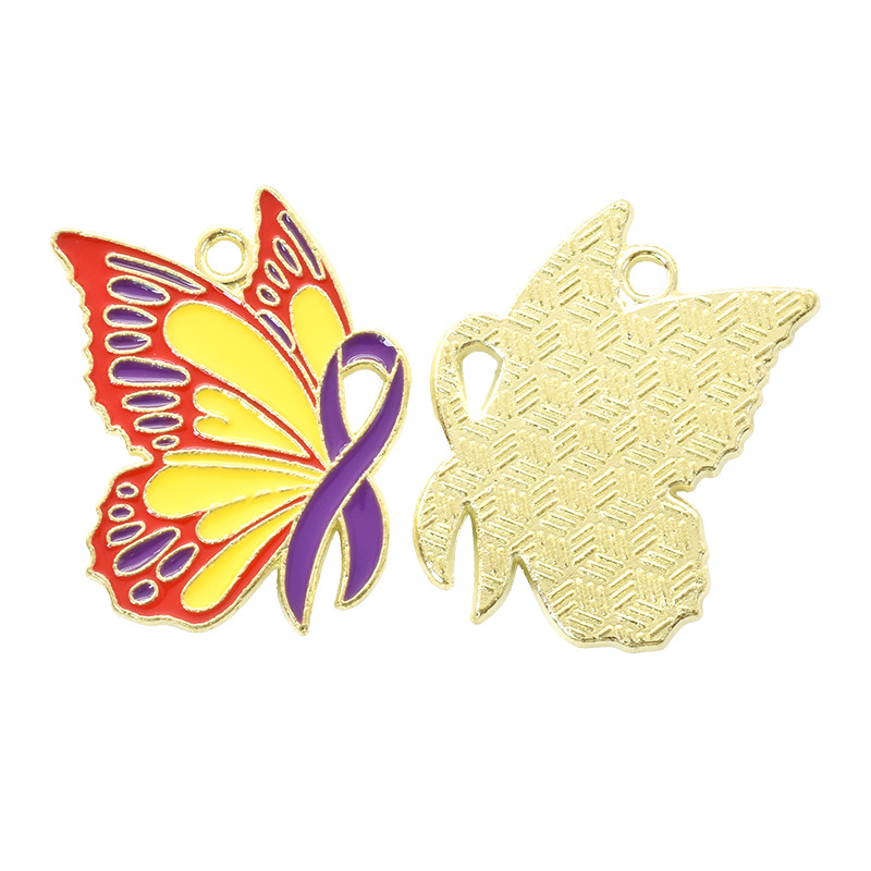 yellow wings purple ribbon