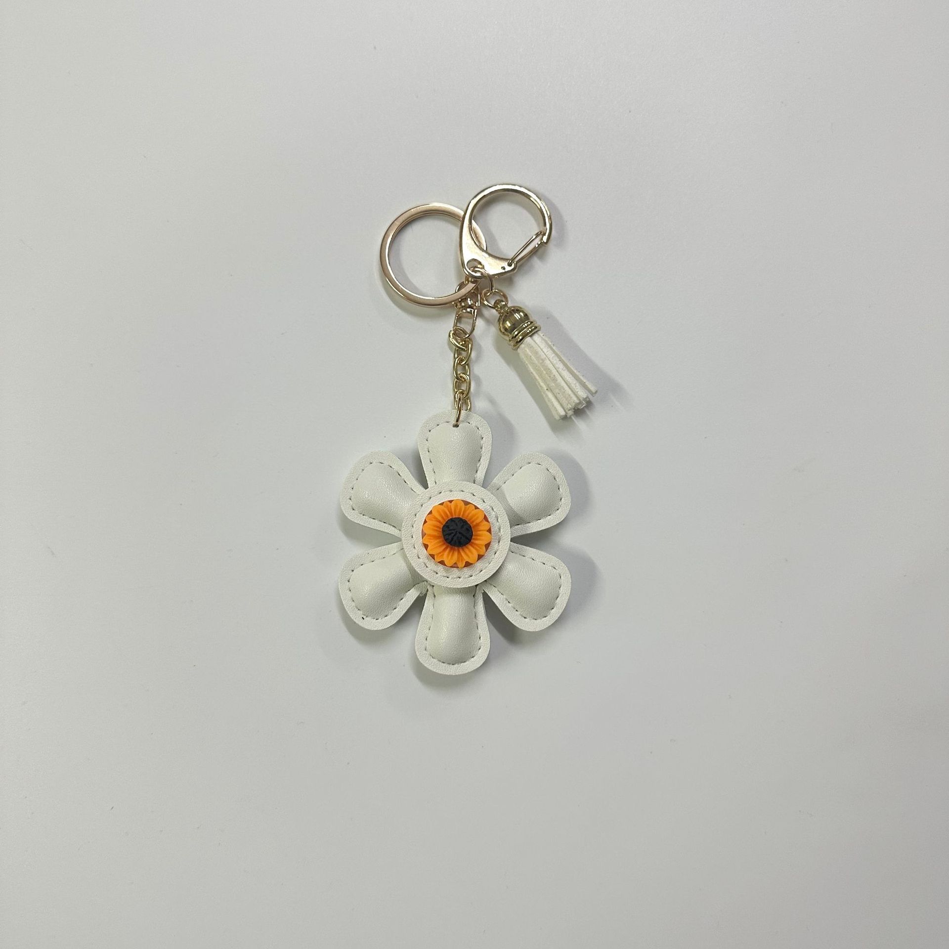 White with key ring tassel