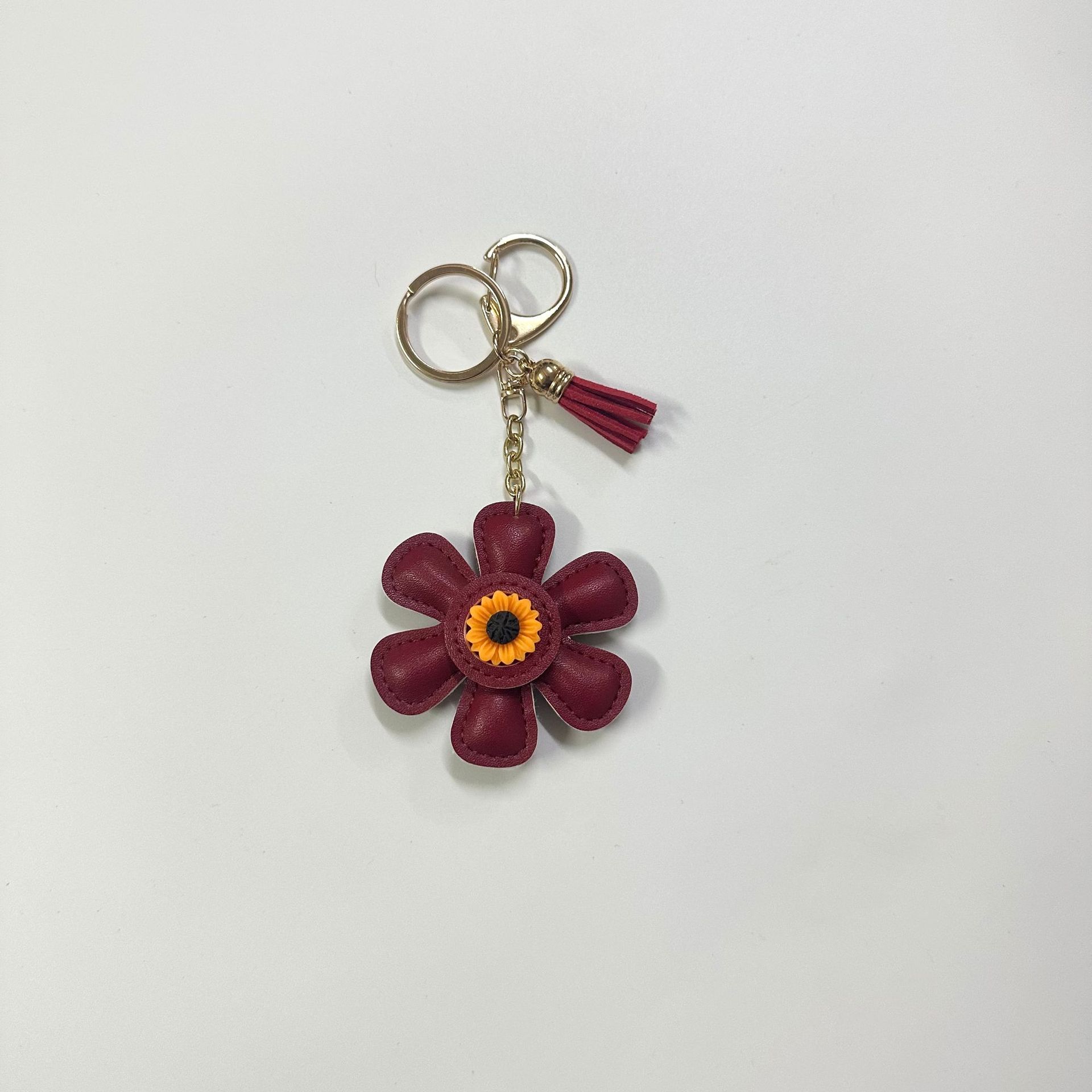 Wine red with key ring tassel